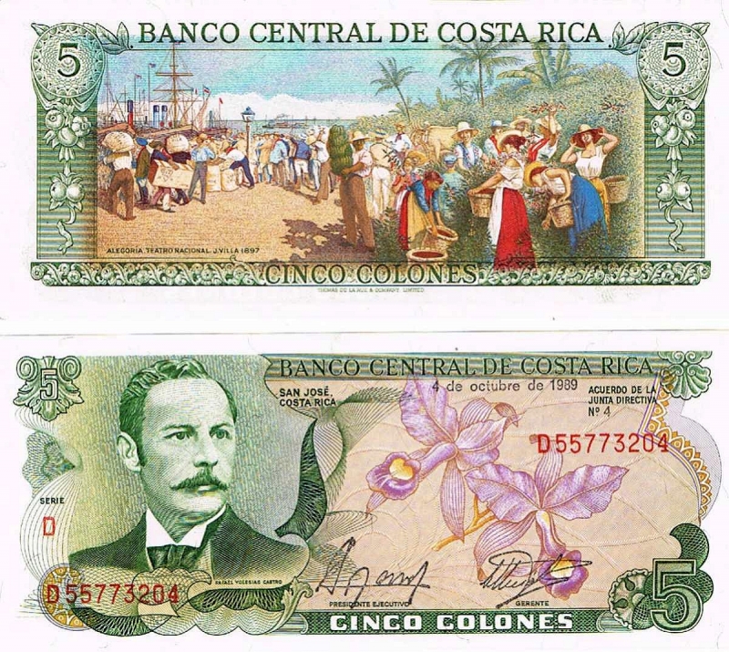 Tiền Mua May Bán Đắt Costa Rica 5 Colones