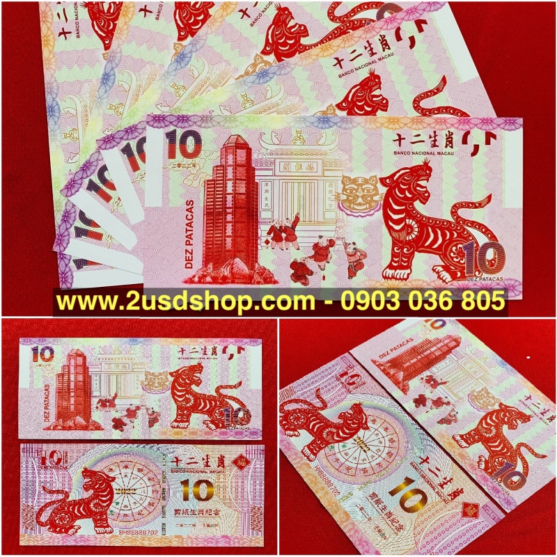 Combo 10 Tờ Tiền Con Hổ 10 Macao