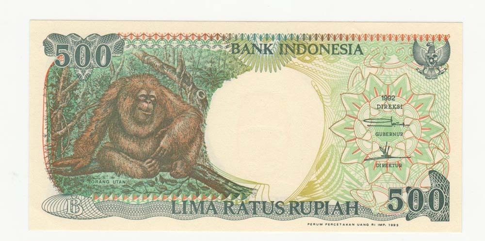 Tiền hình con khỉ 500 rupes Indonesia