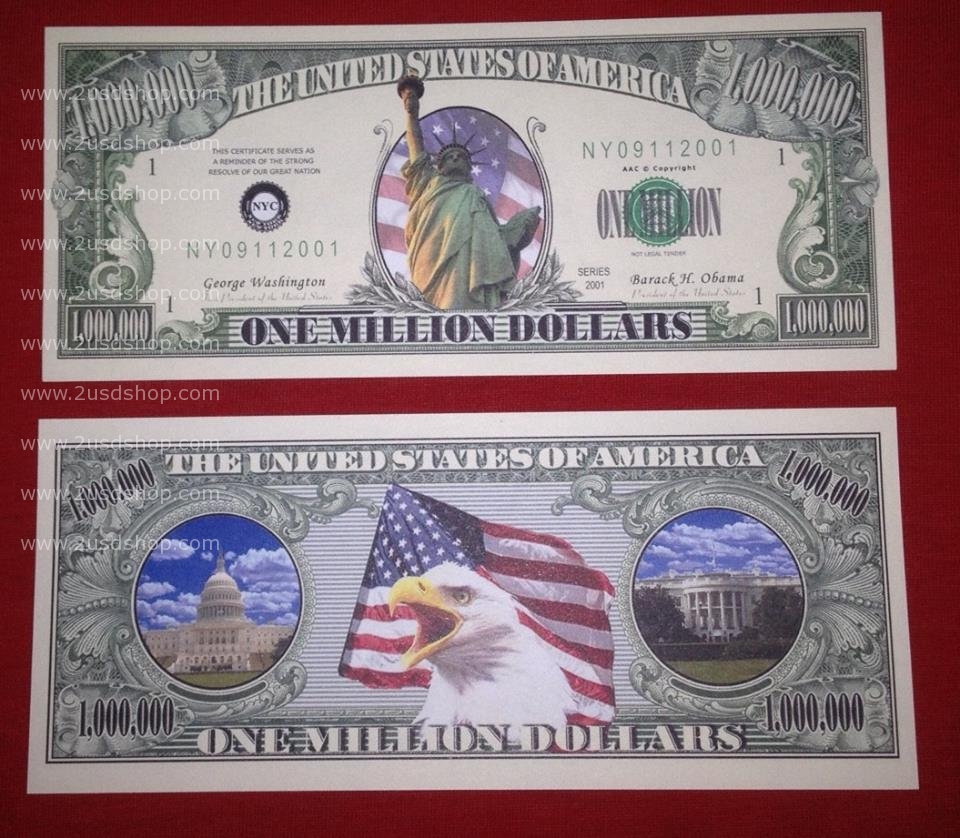 Bức ảnh được chụp tại một ngân hàng ở Mỹ, hãy ngắm nhìn tờ tiền 1 triệu USD với hình ảnh Tổng thống Mỹ Woodrow Wilson. Với giá trị lớn như vậy, tờ tiền 1 triệu USD thực sự là một tác phẩm nghệ thuật đáng để chiêm ngưỡng.