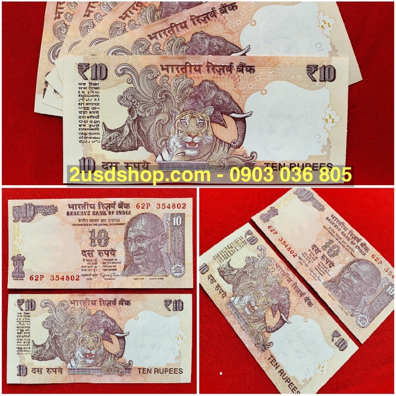Tiền Con Hổ Ấn Độ 10 Rupi