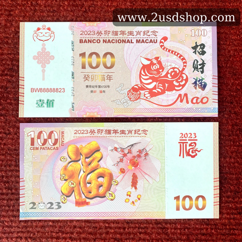 Combo 10 Tờ Tiền Con Mèo 100 Macao